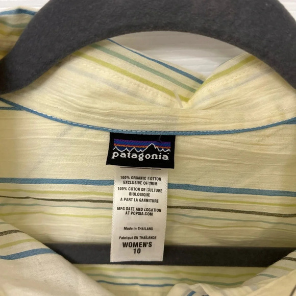 ! Patagonia Women's top blouse organic cotton striped button down, size … - Picture 5 of 5